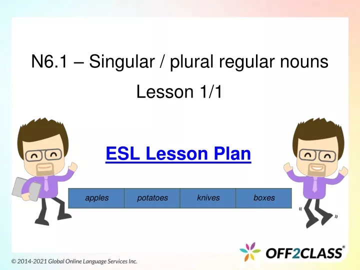 n6 1 singular plural regular nouns lesson 1 1