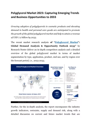 Polyglycerol Market: Capturing Emerging Trends and Business Opportunities 2033