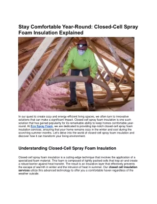 closed cell spray foam insulation