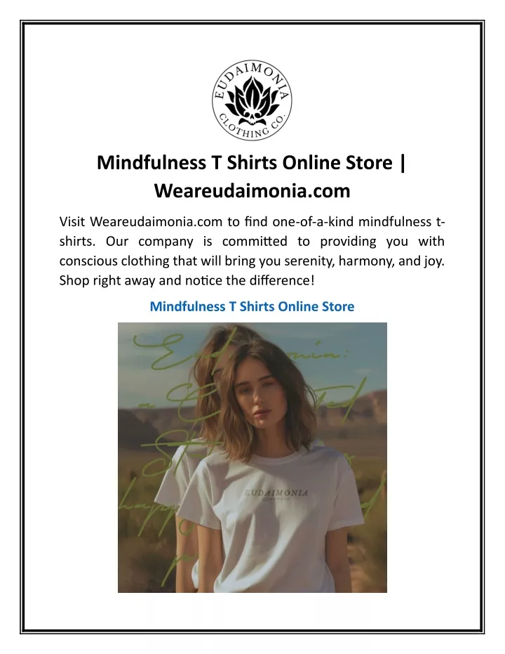 mindfulness t shirts online store weareudaimonia