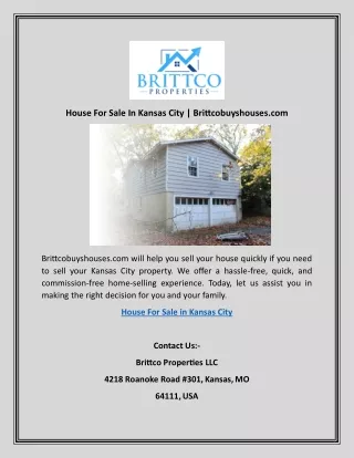House For Sale In Kansas City | Brittcobuyshouses.com