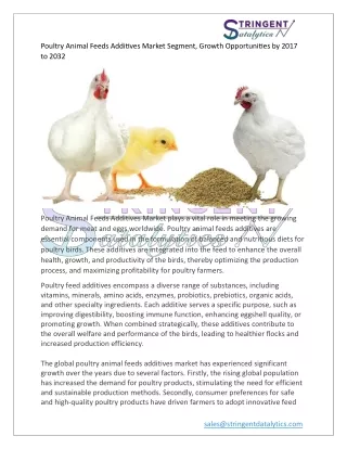 Poultry Animal Feeds Additives Market Segment, Growth Opportunities by 2032