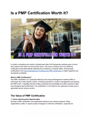 Is a PMP Certification Worth It