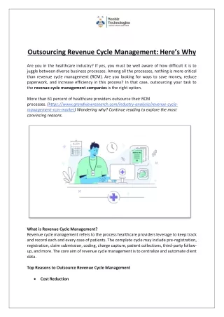 Outsourcing Revenue Cycle Management: Here’s Why