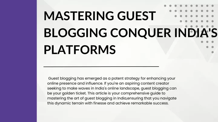 mastering guest blogging conquer india s platforms