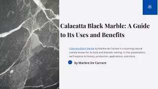 Calacatta Black Marble: A Guide to Its Uses and Benefits