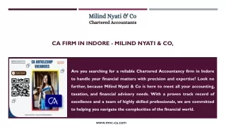 CA Firm In Indore - Milind Nyati & Co,
