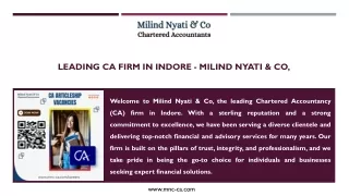 Leading CA Firm In Indore - Milind Nyati & Co,