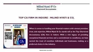 Top CA Firm In Indore - Milind Nyati & Co,