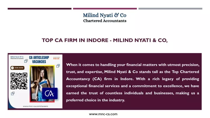 top ca firm in indore milind nyati co