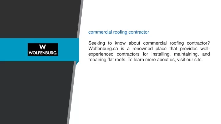 commercial roofing contractor seeking to know