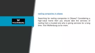 Roofing Companies In Ottawa Wolfenburg.ca