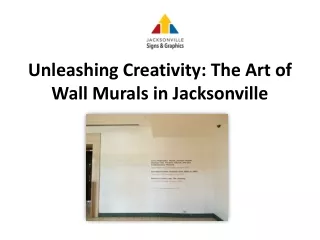 Unleashing Creativity- The Art of Wall Murals in Jacksonville