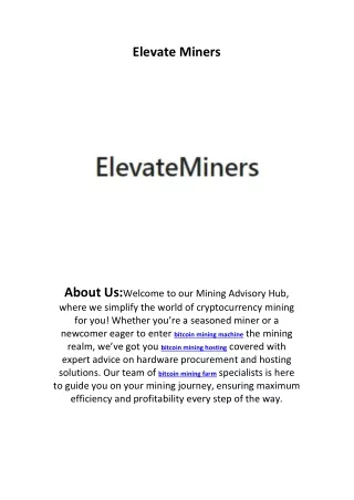 Elevate Miners