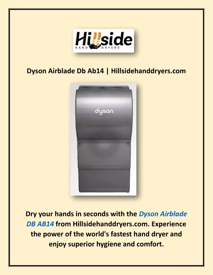 dyson airblade db ab14 hillsidehanddryers com