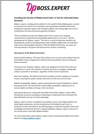 Unveiling the Secrets of Matka Panel Chart: A Tool for Informed game Decisions