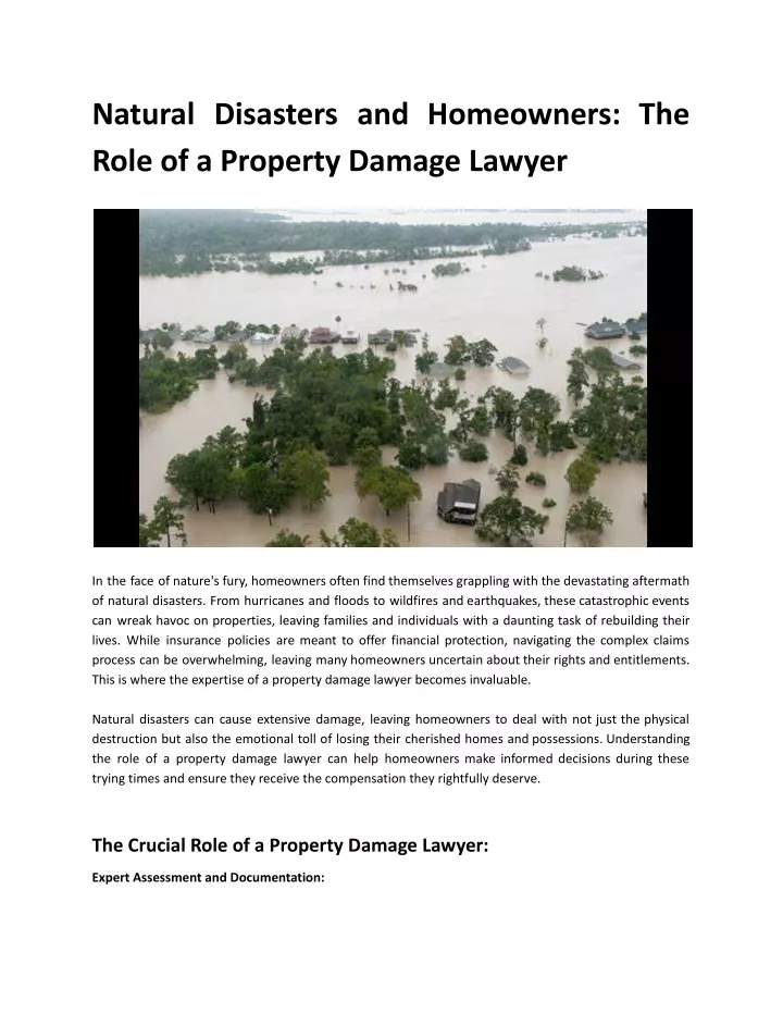 natural disasters and homeowners the role