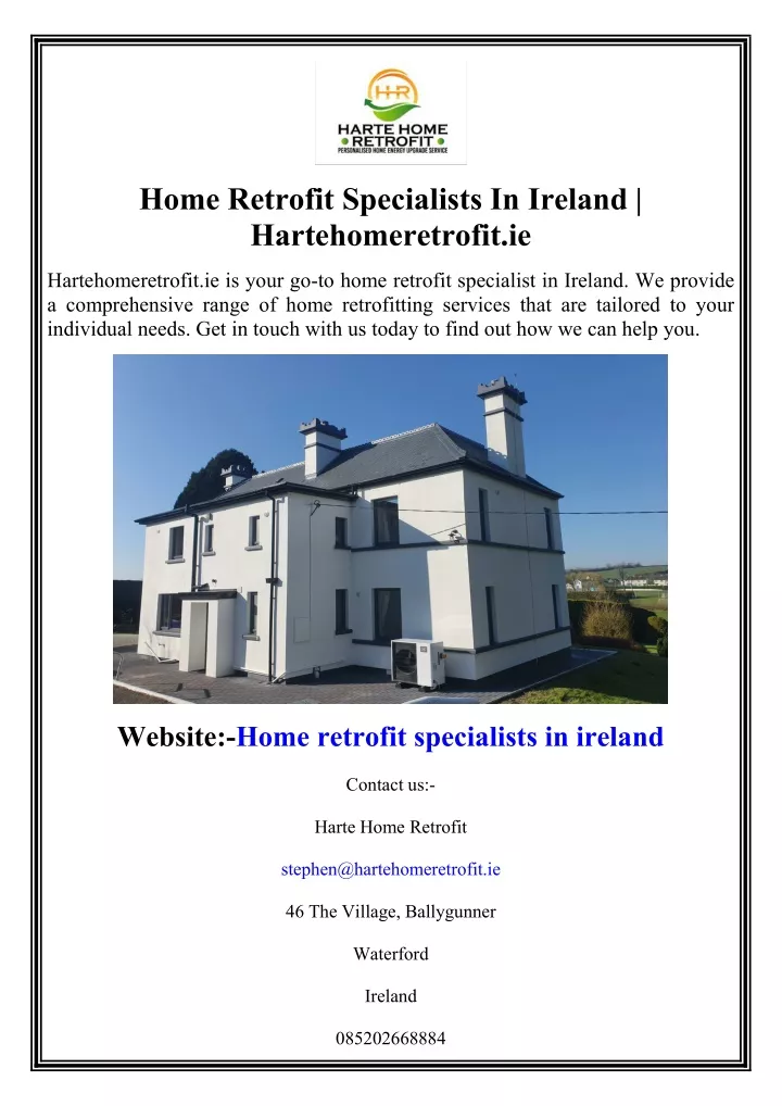 home retrofit specialists in ireland