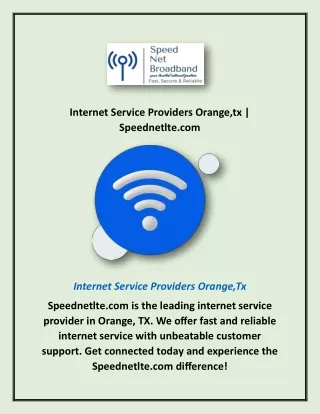 Internet Service Providers Orange
