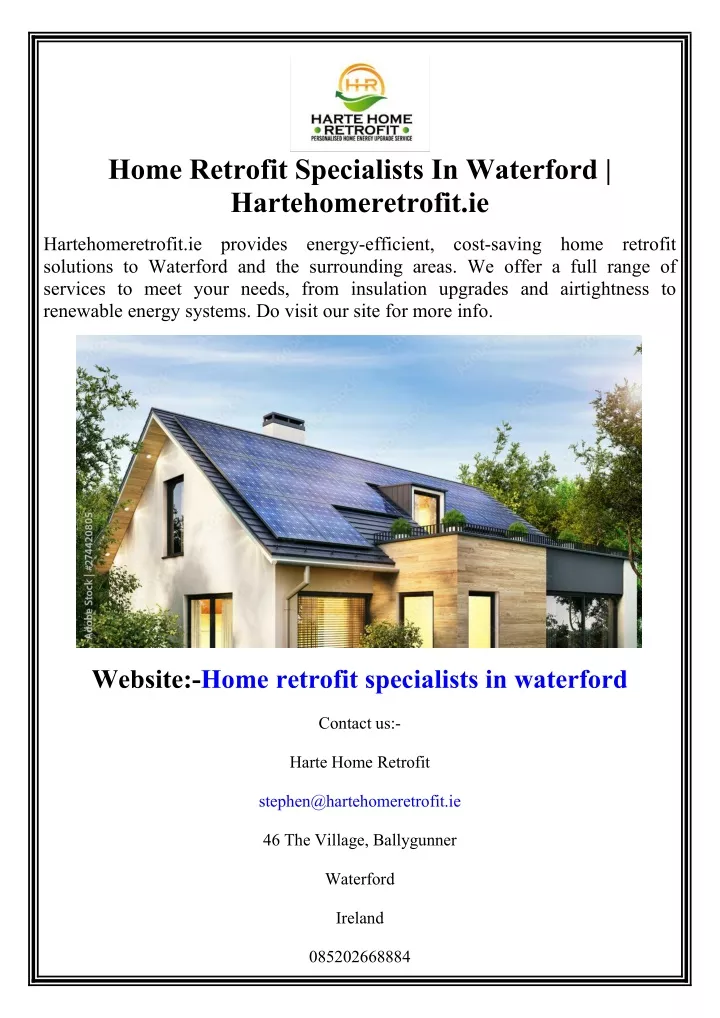 home retrofit specialists in waterford