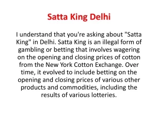 Satta King Delhi