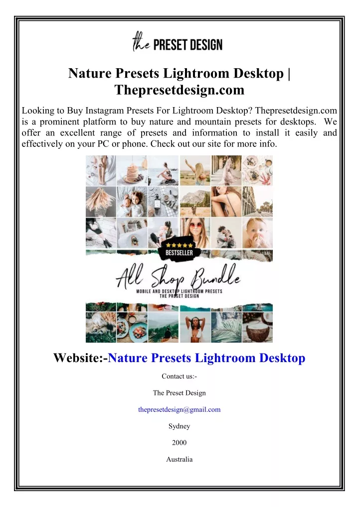 nature presets lightroom desktop thepresetdesign