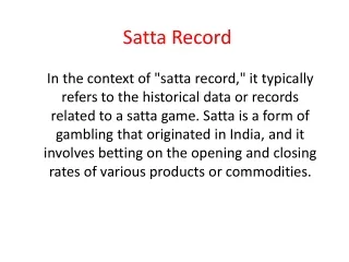 Satta Record