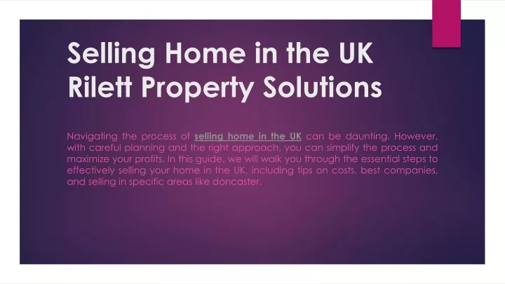 selling home in the uk rilett property solutions