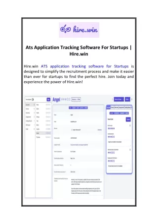 Ats Application Tracking Software For Startups  Hire.win 01