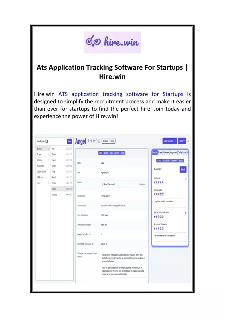 ats application tracking software for startups