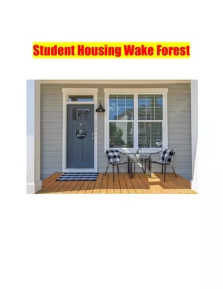 Student Housing Wake Forest