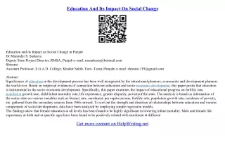 essay on social change