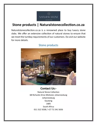 Stone products  Naturalstonecollection.co.za