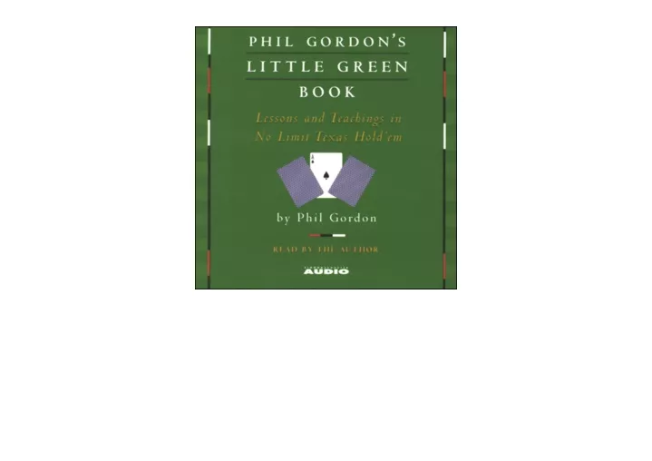Phil gordon little green book audiobook download