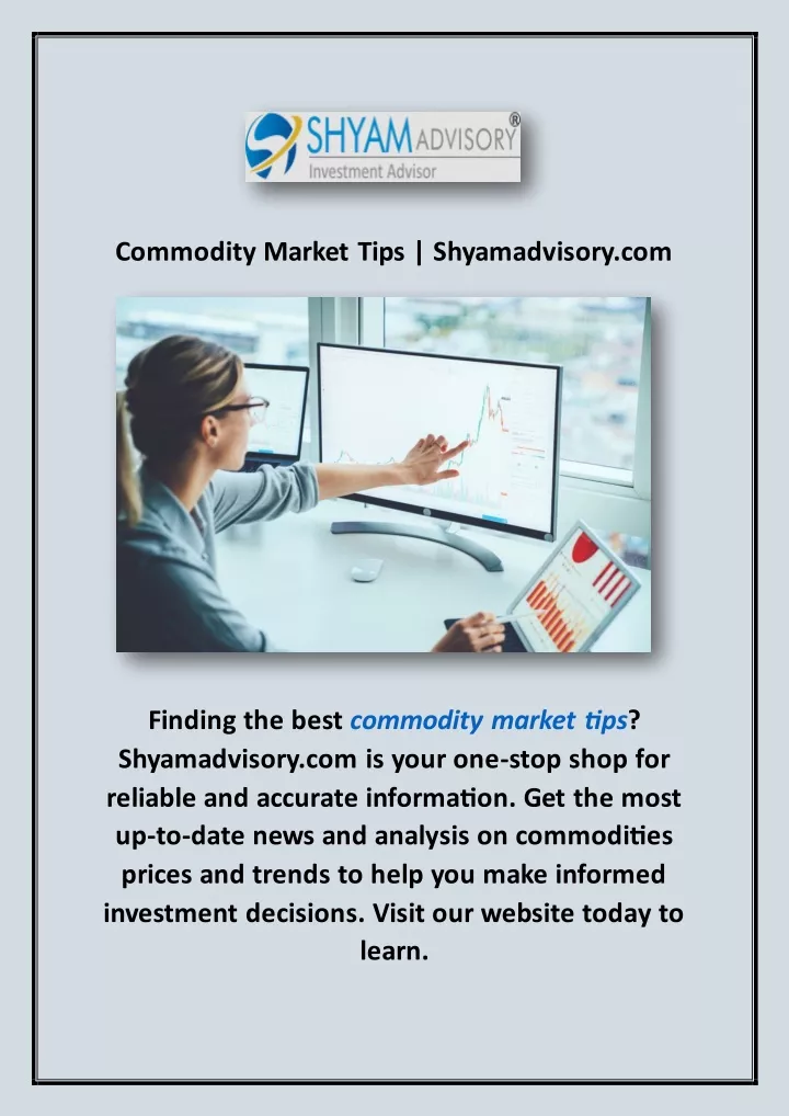 commodity market tips shyamadvisory com