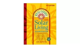 Download Real Goods Solar Living Sourcebook Mother Earth News Books for Wiser Living free acces