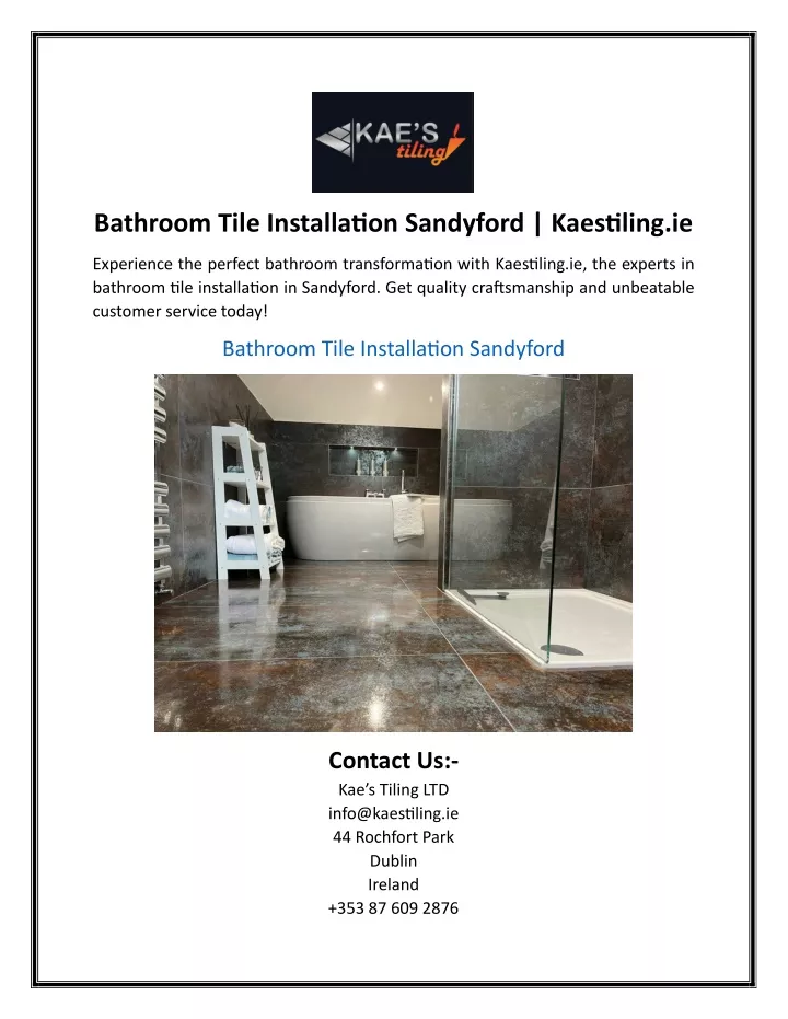 bathroom tile installation sandyford kaestiling ie
