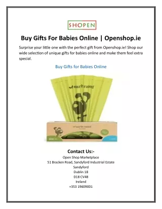 Buy Gifts For Babies Online  Openshop.ie