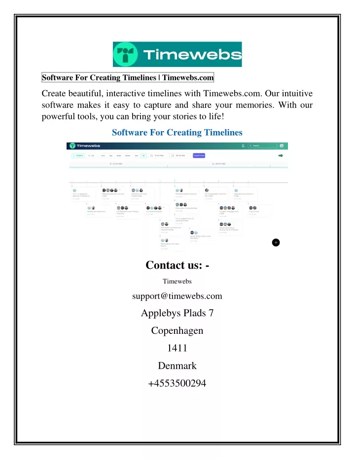 software for creating timelines timewebs com