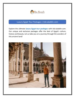 Luxury Egypt Tour Packages  Ask-aladdin.com