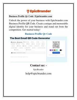 Business Profile Qr Code  Epicbrander