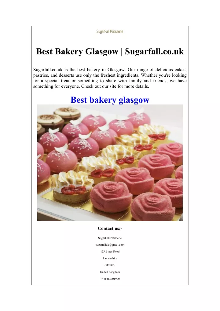 best bakery glasgow sugarfall co uk