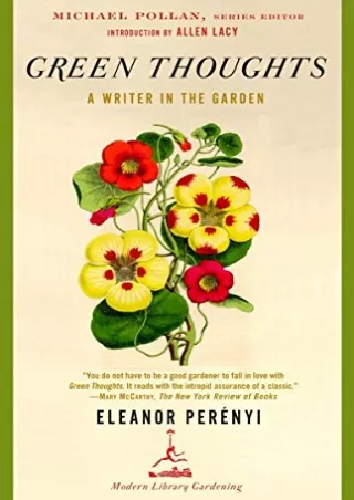 PDF_ Green Thoughts: A Writer in the Garden (Modern Library Gardening)