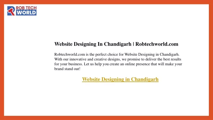 website designing in chandigarh robtechworld