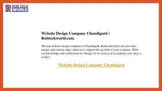 Website Design Company Chandigarh  Robtechworld.com