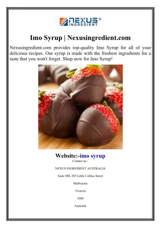 imo syrup nexusingredient com