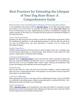 best practices for extending the lifespan of your