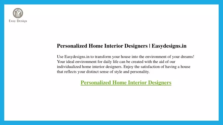 personalized home interior designers easydesigns