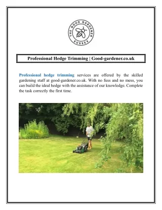 Professional Hedge Trimming  Good-gardener.co.uk