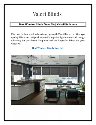 Best Window Blinds Near Me  Valeriblinds.com